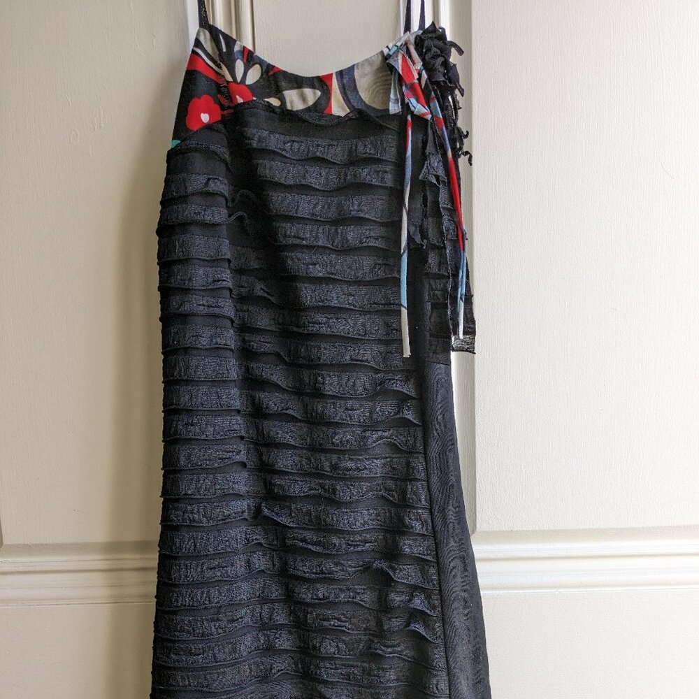 Colorful Floral & Striped Spaghetti Strap Dress